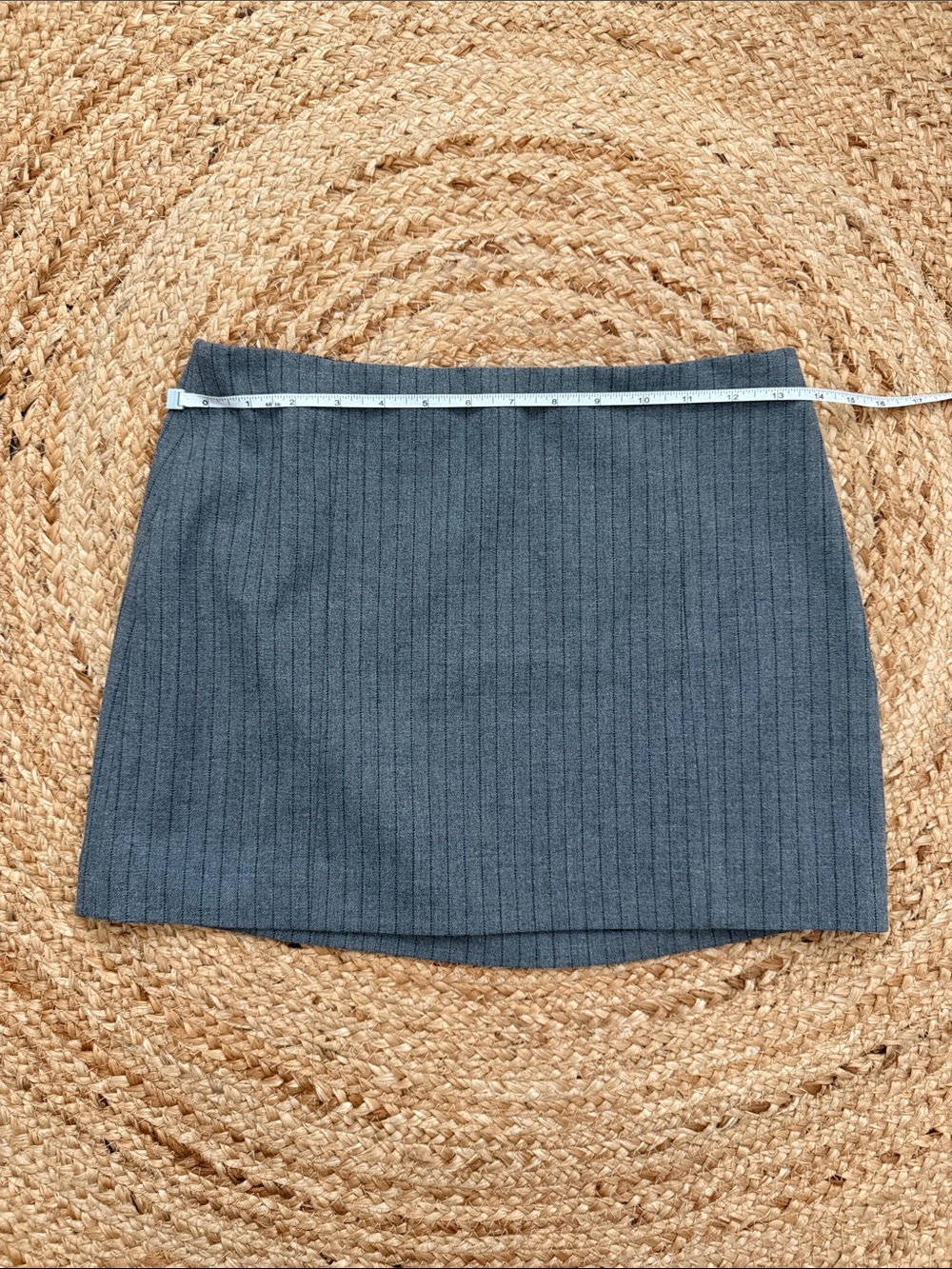 Aritzia Gray Ribbed Mini Skirt